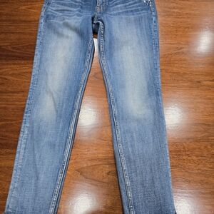 VIGOSS Skinny Jeans Blue Denim Embroidered Distressed Stretch Pockets 29/28